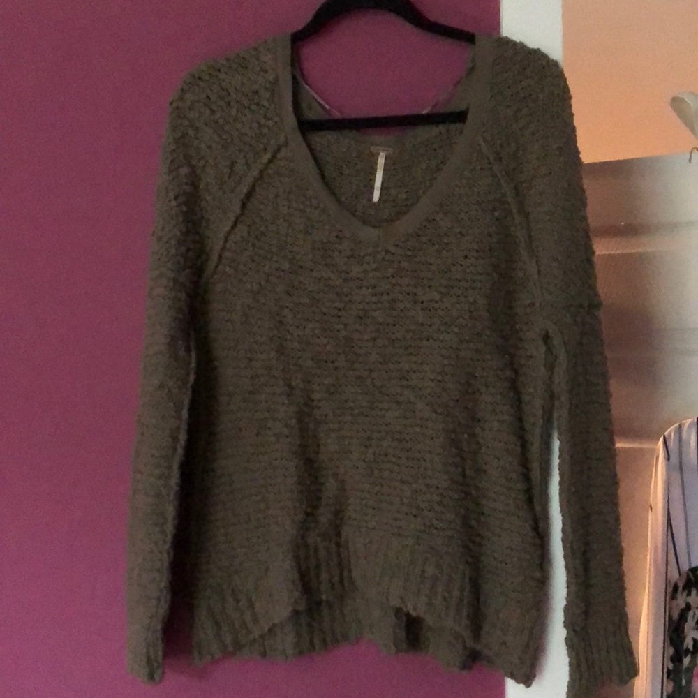 Olive green free people sweater